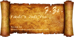 Fabók Zsófia névjegykártya
