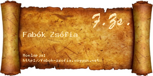 Fabók Zsófia névjegykártya